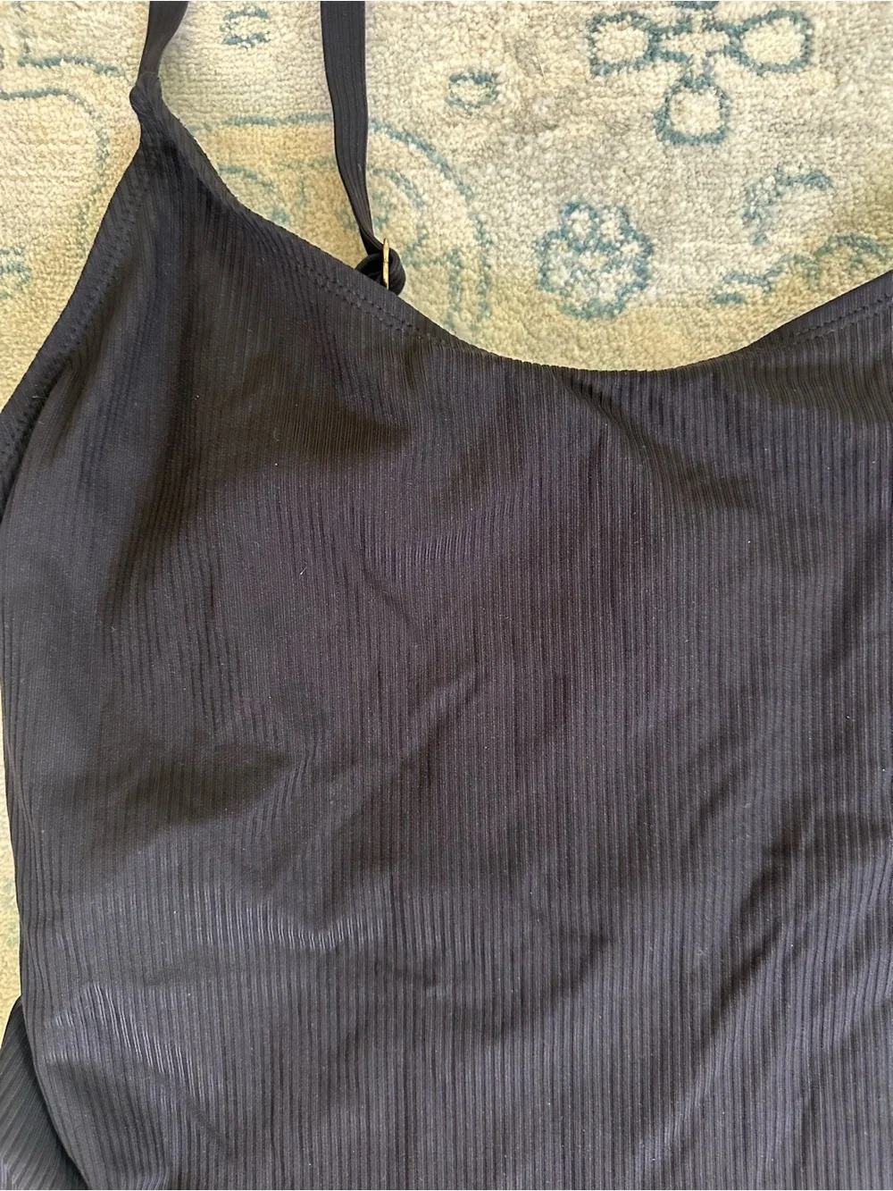 Andie Ribbed One Piece Swimsuit Black XXXL